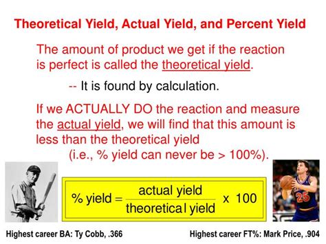 Ppt Theoretical Yield Actual Yield And Percent Yield Powerpoint