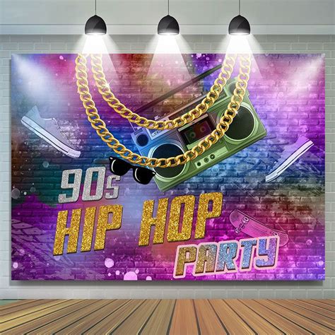 Clasic 90s Theme Hip Hop Party Backdrop For Photoshoot In 2022 Baby