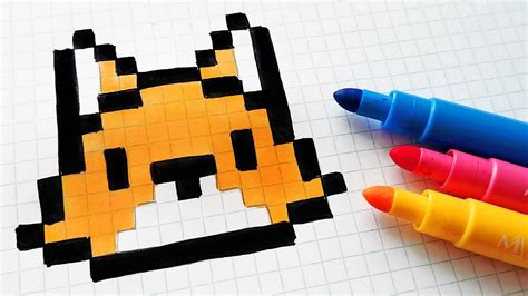 Handmade Pixel Art How To Draw Kawaii Fox Pixelart Youtube