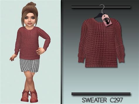 Sims 4 — Sweater C297 By Turksimmer — 10 Swatches Works With All Of