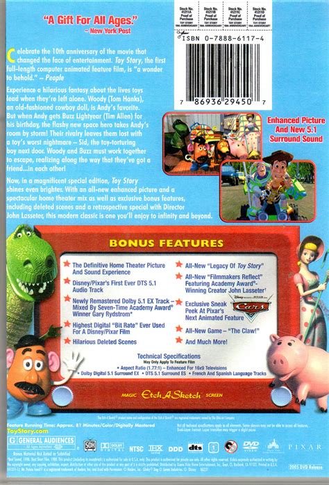 Toy Story Dvd A Walt Disney Pixar Animation 2 Disc 10th Anniversary