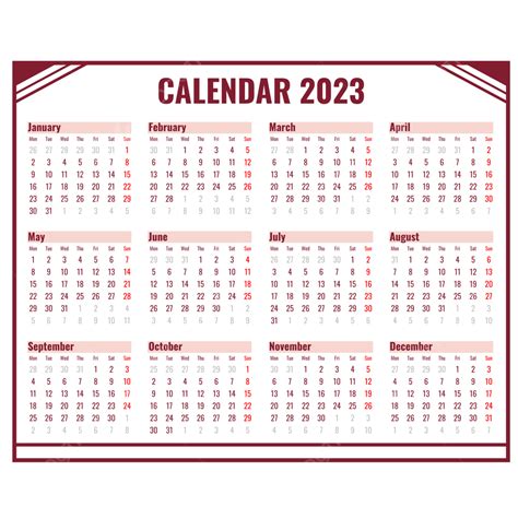Simple Calendar 2023 Solid Pink Kalender Calendar 2023 Calendar 2023