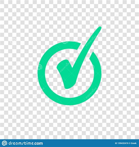 Green Check Mark Icon In Circle Tick Symbol Stock Vector