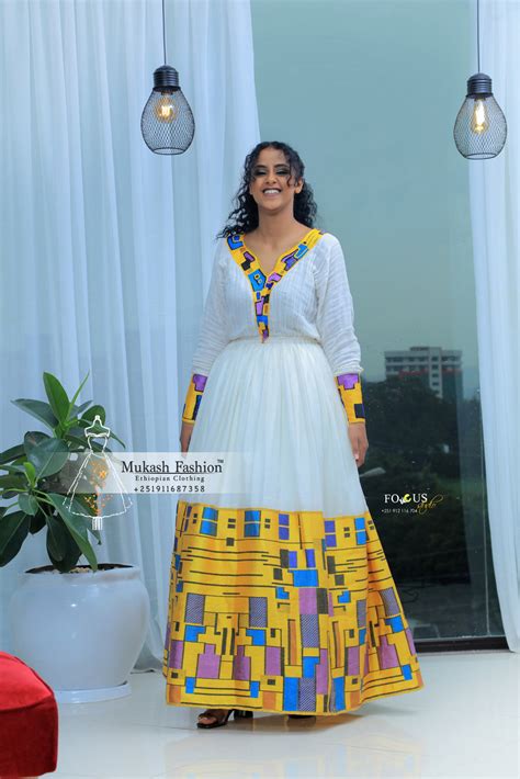 2021 Tilf Habesha Dress Mukash Fashion