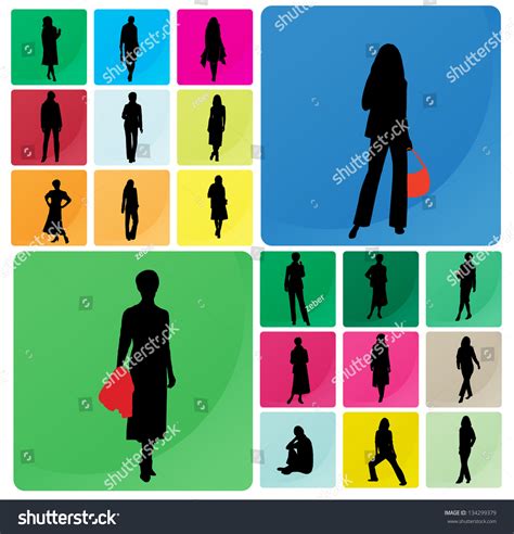 Silhouette Girls Vector Stock Vector Royalty Free 134299379