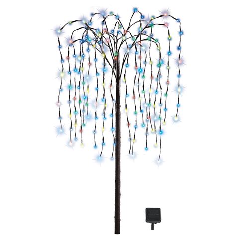 Collections Etc Led Solar Willow Tree Outdoor Solar Tree With