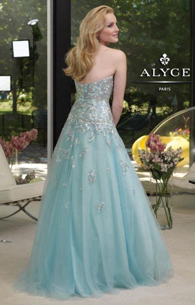 Alyce 6029 Paris Tulle Evening Dress With Sheer Lace Midriff French