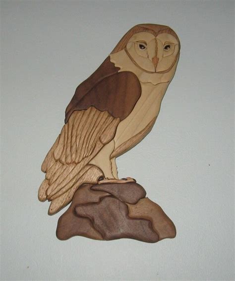 Handmade Intarsia Wood Art Owl Wallhanging By Kitswoodart On Etsy