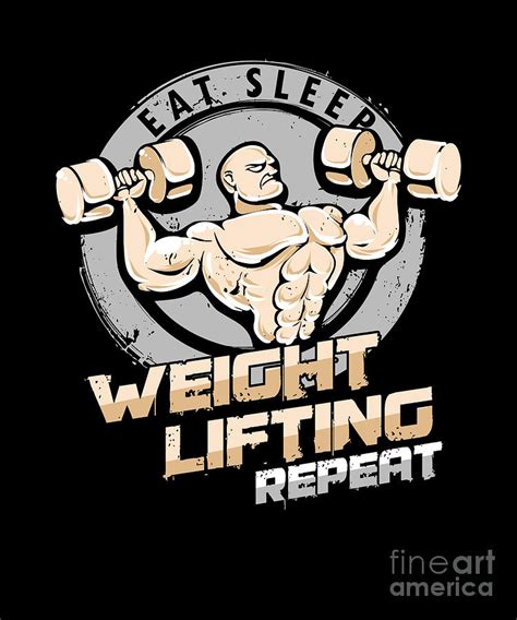 Eat Sleep Weightlifting Repeat Weightlifters Gym Bodybuilders