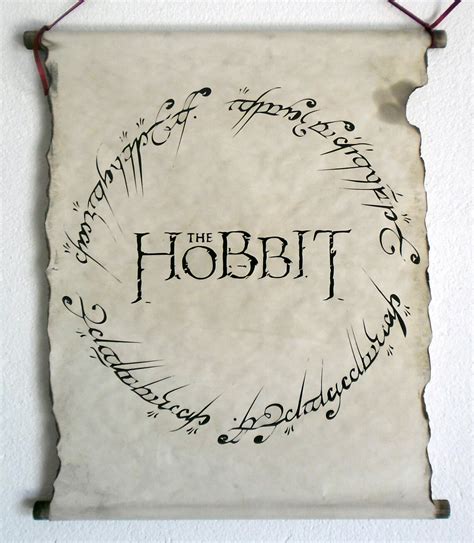 The Hobbit And The One Ring Inscription Lord Of The Rings Etsy