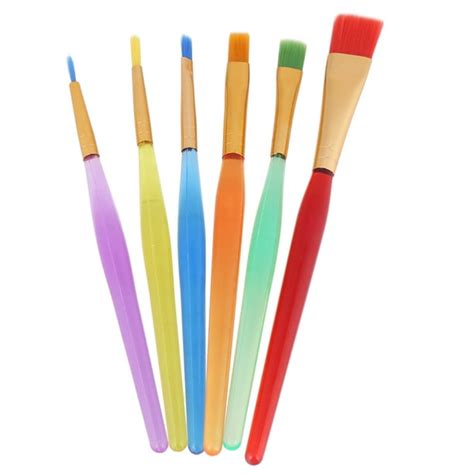 Walfront 6pcsset Colorful Nylon Hair Painting Brush Watercolor