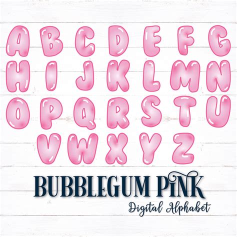 Printable Digital Alphabet Letters Bubble Letters Bubble Etsy