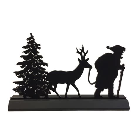 7 Standing Wooden Santa Claus With Reindeer Silhouette Christmas