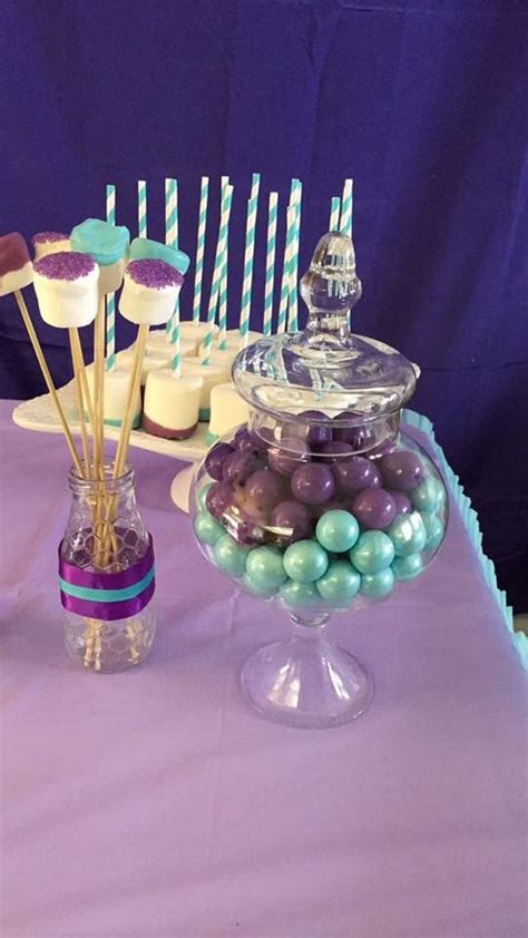 The most common teal baby shower material is cotton. Teal & purple girl baby shower cute baby shower simple diy ...