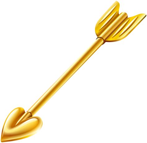A Golden Fork With An Arrow On The End Is In The Shape Of A Heart