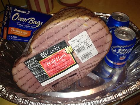 Best Ham Ever Put The Ham In An Oven Bag And Pour 1 1 2 Cans Of Beer Over It Seal It Up And