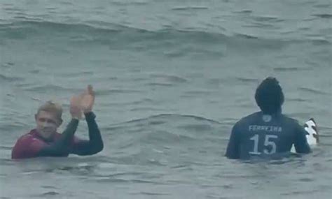 A very pleasing surfer to watch. Touching moment Mick Fanning hugs his competitors as he ...