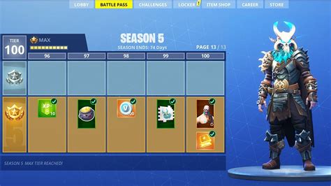 Fortnite season five is available as of today, and epic games has pulled out all the stops. FORTNITE: SEASON 5 LEVEL 100 BATTLE PASS SKINS & NEW MAP ...