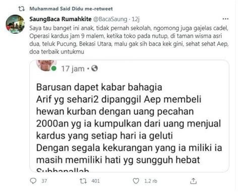 Sisihkan Uang Dari Menjual Kardus Bekas Pemuda Bernama Afif Ini