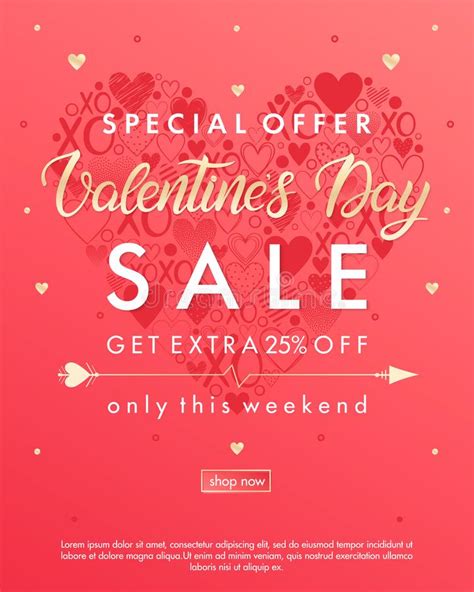 Valentines Day Special Offer Banner Stock Illustration Illustration