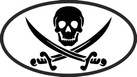 Pirate Oval Vinyl Decal Pirates Stencils Pirate Flag