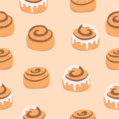 Cinnamon Roll Seamless Background Stock Illustration Download Clip