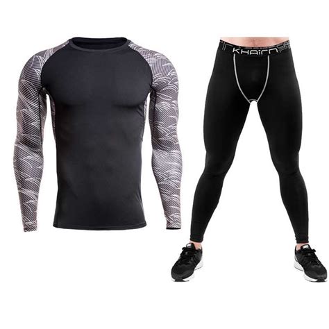 men pro fitness sets quick dry compression long johns winter gymming male spring autumn sporting