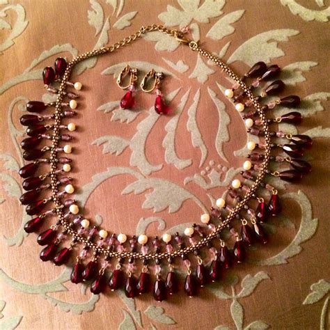 Beautiful Vintage Avon Necklace And Earring Set Featuring Etsy