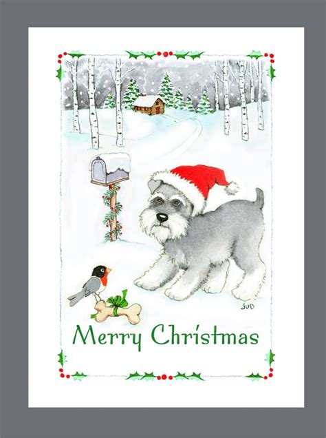Schnauzer Christmas Cards Box Of 16 Cards And 16 Envelopes Etsy Canada