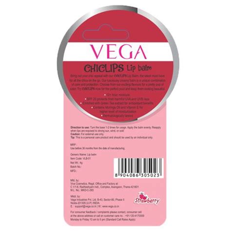 Buy Vega Chiclips Lip Balm Strawberry Vlb Online At Best Price Of