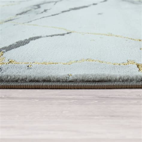 Designer teppich wohnzimmer vierecken muster in grau creme rot schwarz meliert. Kurzflor-Teppich Marmor Design Grau Gold | Teppich.de