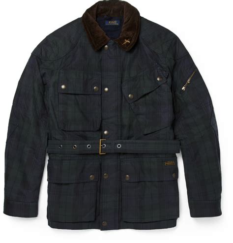 Polo Ralph Lauren Tartan Waxed Cotton Field Jacket In Blue For Men Lyst