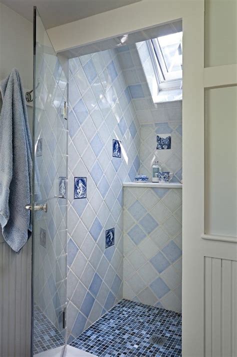 Burlington Quilted Tile Bathroom Traditional With Tiled Shower Ceiling