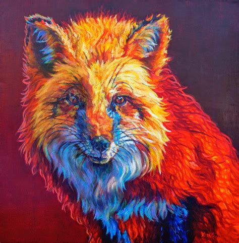 Daily Painters Of Pennsylvania Colorful Contemporary Wildlife Fox Art