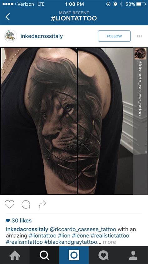 A collection of the top 56 cool lion wallpapers and backgrounds available for download for free. Tattoo | Lion tattoo, Realism tattoo, Black, grey tattoos