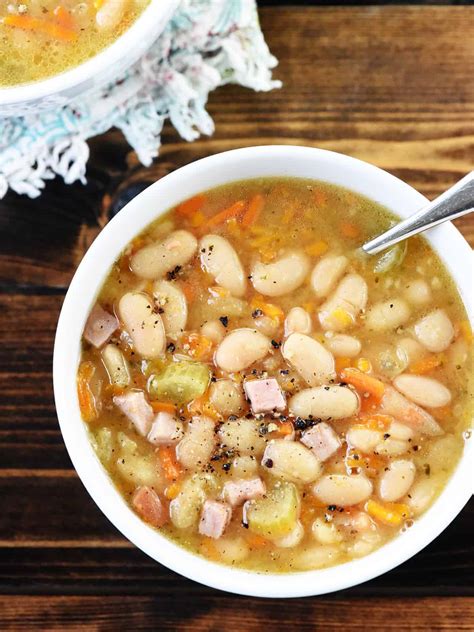 Slow Cooker Ham And Bean Soup • Fivehearthome