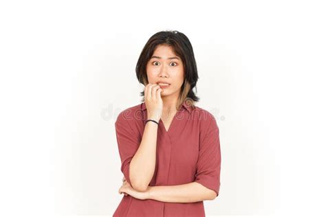 Young Pretty Woman Afraid Nervous Unexpected Impact Stock Photos Free