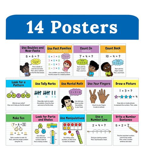 Math Strategies Mini Posters Set School House Gb