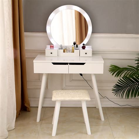 Zimtown Vanity Dressing Table Set With Lighted Makeup
