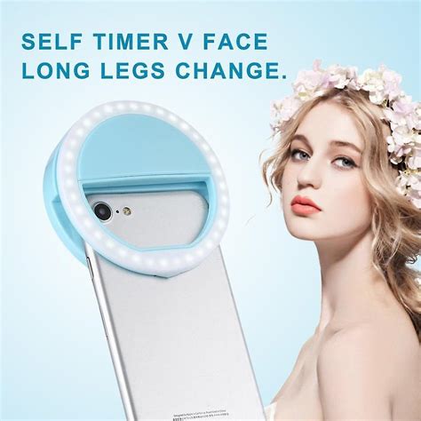 Led Auto Flash Selfie Light With Mobile Phone Clip Selfie Round And