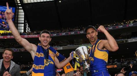 Eagles Heroes Luke Shuey L And Dom Sheed Celebrate With The Afl