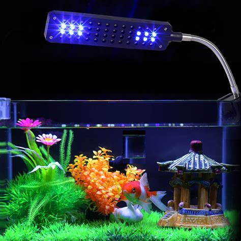 Ylshrf Fish Tank White Blue Lamp48 Led Aquarium Light Flexible Arm