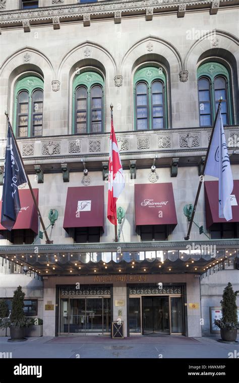 Entrance Facade Fairmont Royal York Hotel Toronto Canada Stock Photo