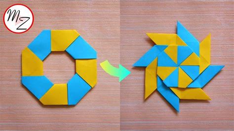 8 Pointed Transforming Ninja Star Diy Origami Paper Toys How To