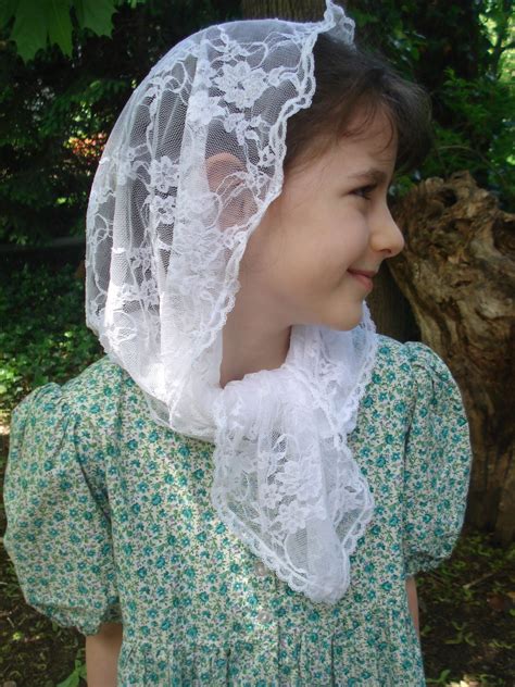 Girls Lace Chapel Veils Rm Mantilla Online Store Missa Católica