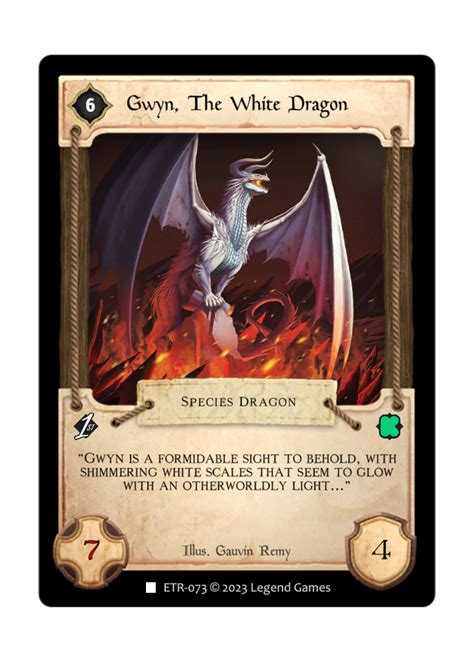 Gwyn The White Dragon Mythrel Tcg Codex