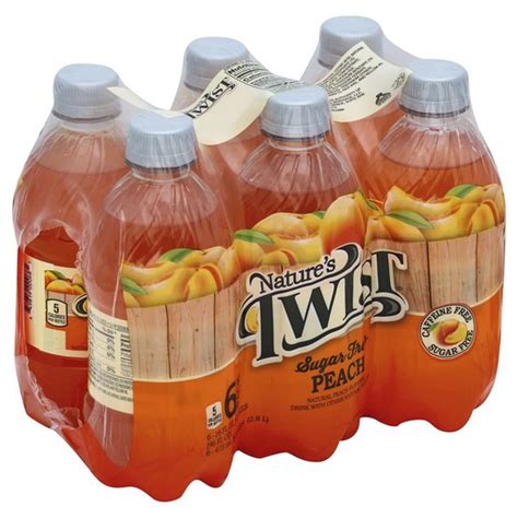 Natures Twist Flavored Drink Sugar Free Peach 6 Pack 16 Each From