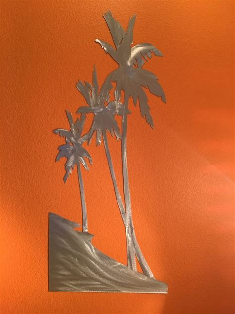 Front Porch Entry Decor Palm Trees Leaf Metal Wall Art Outdoor Etsy