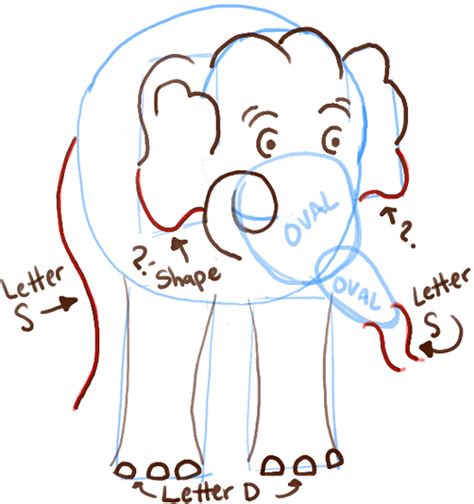 How To Draw A Cartoon Elephant How To Draw An Elephant Face Step By