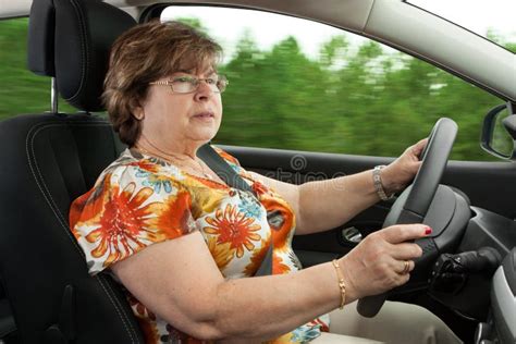 Senior Woman Driving A Car Stock Image Image Of Lady 31648613